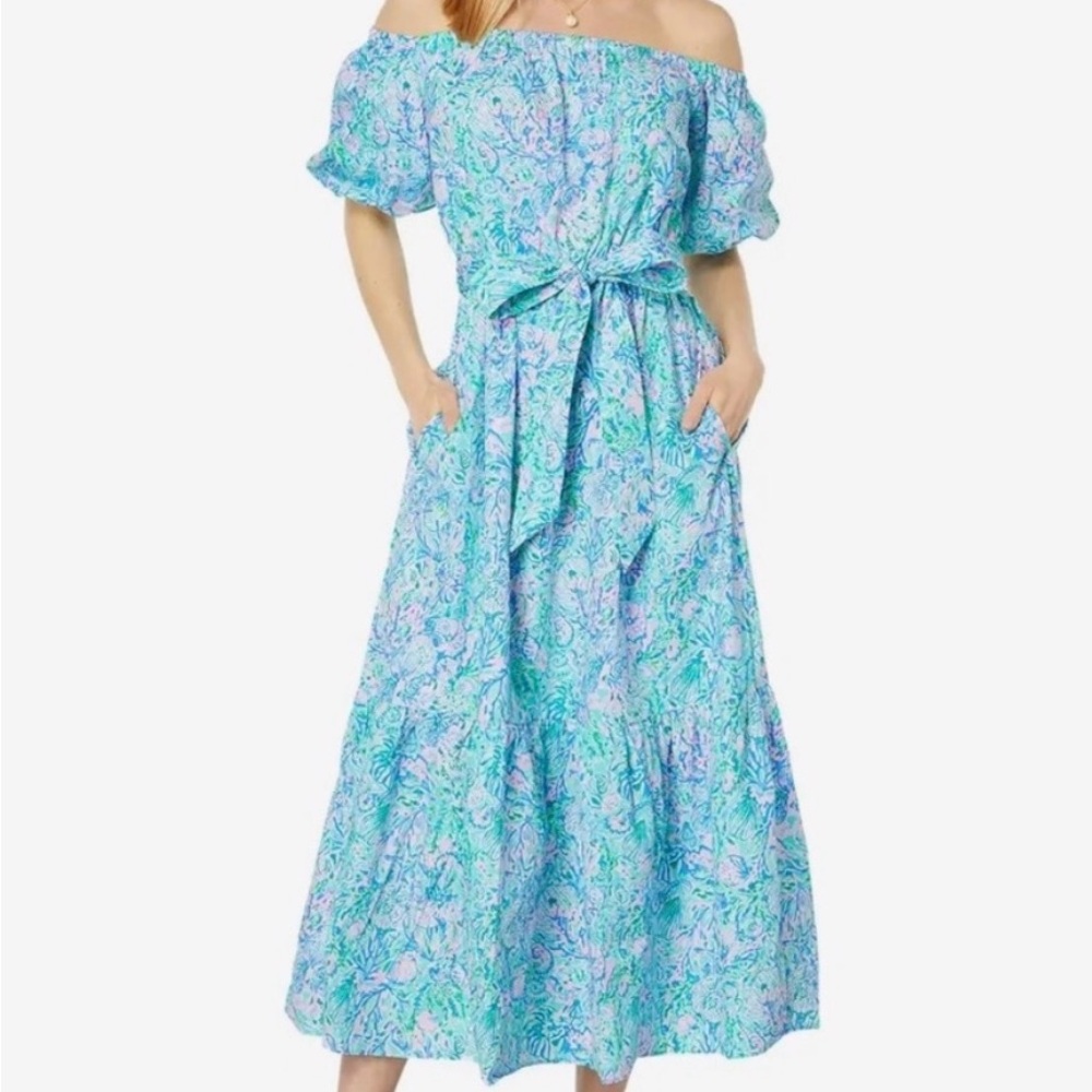 Lilly Pulitzer Tamie Off the shoulder midi dress